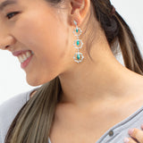 India Affair Amazonite Cocktail Earrings Silver