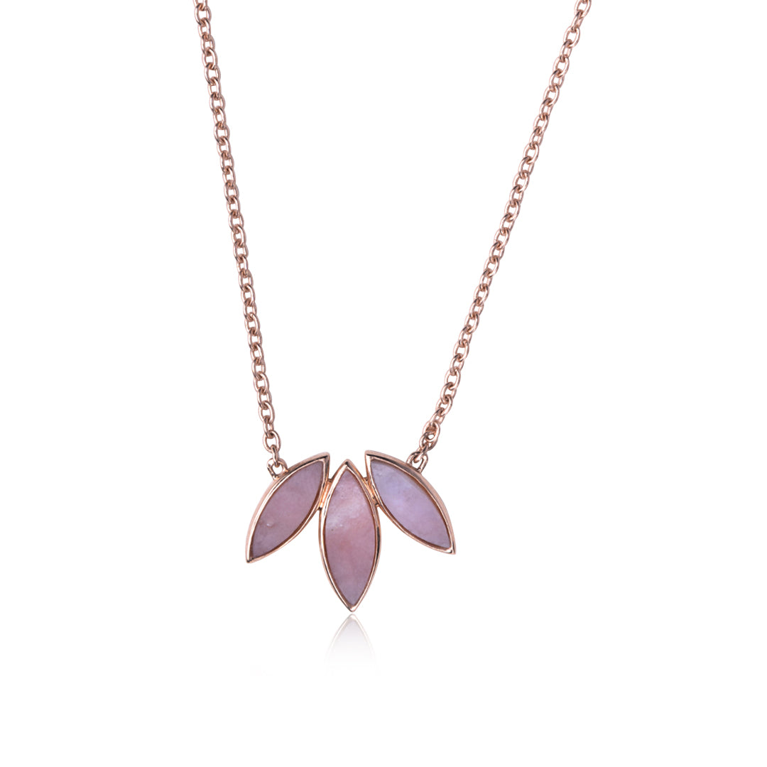 Floral Escape Pink Opal Necklace Rose Gold