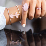 Floral Escape Pink Opal Cuff Bracelet - Rose Gold