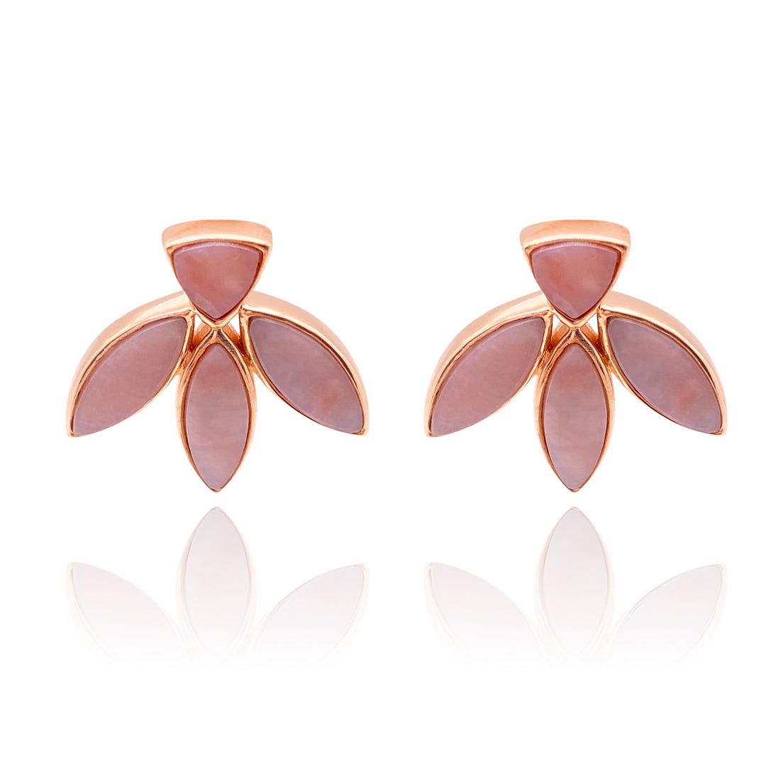 Floral Escape Pink Opal Stud Earrings